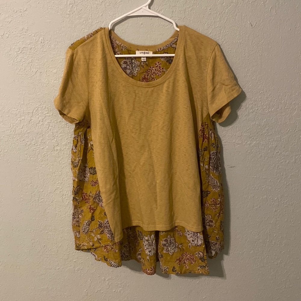 Yellow patterned blouse